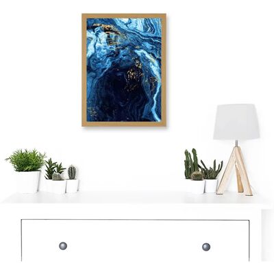 Artery8 - Abstract Blue Gold Flow Watercolour - Wall Art Print Artery8 - Abstract Blue Gold Flow Watercolour - Wall Art Print