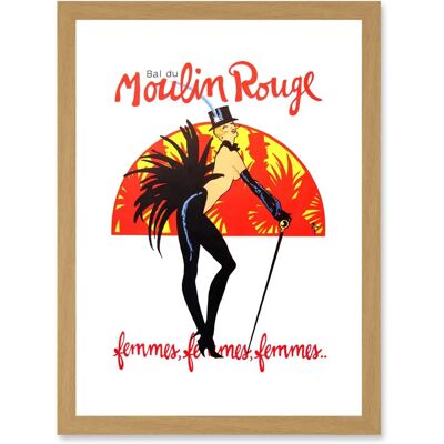 Artery8 Burlesque Moulin Rouge Paris - A4 - oak - Framed print Artery8 Burlesque Moulin Rouge Paris - A4 - oak - Framed print