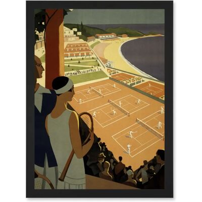 Artery8 - Monte Carlo Monaco Tennis Vintage Advert Artwork Framed Wall Art Print A4 Artery8 - Monte Carlo Monaco Tennis Vintage Advert Artwork Framed Wall Art Print A4