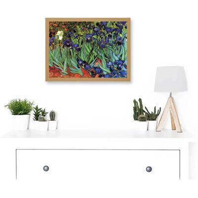 Artery8 - Vincent Van Gogh Irises - A4 - light oak frame - Wall Art Artery8 - Vincent Van Gogh Irises - A4 - light oak frame - Wall Art