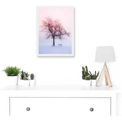 Artery8 - Winter Landscape Snow Lone Tree - Framed - A4 - Art Print Artery8 - Winter Landscape Snow Lone Tree - Framed - A4 - Art Print