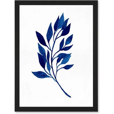 Artery8 - Navy Blue Watercolour Leaves - Navy Blue Artery8 - Navy Blue Watercolour Leaves - Navy Blue