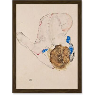 Artery8 Egon Schiele Model With Blue Stockings - Wall Art Artery8 Egon Schiele Model With Blue Stockings - Wall Art