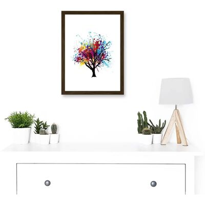 Artery8 - Splat Rainbow - A4 Brown - Framed Wall Art Artery8 - Splat Rainbow - A4 Brown - Framed Wall Art