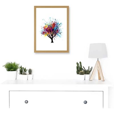 Artery8 - Paint Splat Abstract Tree Rainbow - A4 Wall Art Print Artery8 - Paint Splat Abstract Tree Rainbow - A4 Wall Art Print