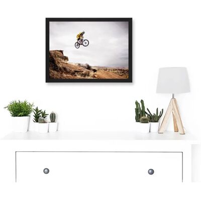 Artery8 - Sport Mountain Bike Jump Sky - Black - A4 - Wall Art Print Artery8 - Sport Mountain Bike Jump Sky - Black - A4 - Wall Art Print