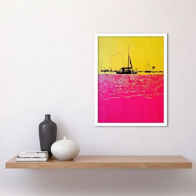 Artery8 - Seaside Port - Yellow - Hot Pink - Art Print Artery8 - Seaside Port - Yellow - Hot Pink - Art Print
