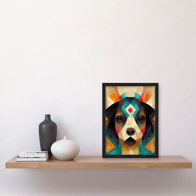 Artery8 - QuirkyBohoShamanDog - Black - A4 - Wall Art Artery8 - QuirkyBohoShamanDog - Black - A4 - Wall Art