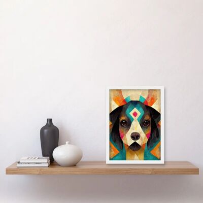 Artery8 Quirky Boho Shaman Dog - A4 - Framed - Wall Art - Art print Artery8 Quirky Boho Shaman Dog - A4 - Framed - Wall Art - Art print