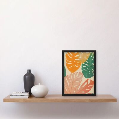 Artery8 - Pastel Monstera Leaves - A4 - Framed Wall Art Artery8 - Pastel Monstera Leaves - A4 - Framed Wall Art