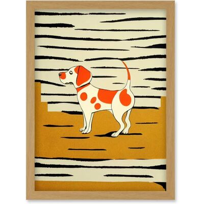 Artery8 - Beagle Dog Illustration - Mustard - A4 - Wall Art Print Artery8 - Beagle Dog Illustration - Mustard - A4 - Wall Art Print