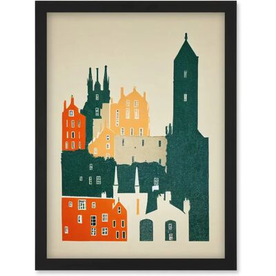 Artery8 - Edinburgh Old Town Retro Street Illustration Artery8 - Edinburgh Old Town Retro Street Illustration