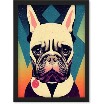 Artery8 French Bulldog Portrait Geometric Pastel - A4 - Art Print Artery8 French Bulldog Portrait Geometric Pastel - A4 - Art Print