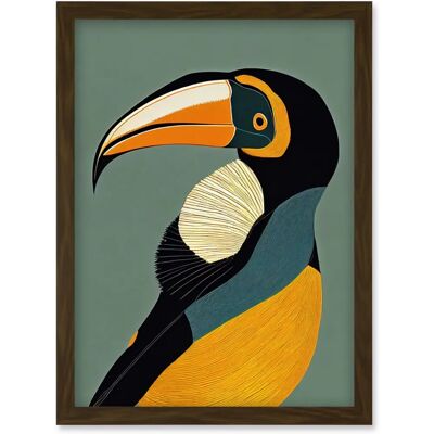 Artery8 - Keel Billed Toucan - Brown - A4 - Wall Art Artery8 - Keel Billed Toucan - Brown - A4 - Wall Art