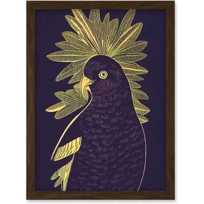 Artery8 - Parrot Plant Illustration - Dark Purple Yellow Gold Artery8 - Parrot Plant Illustration - Dark Purple Yellow Gold