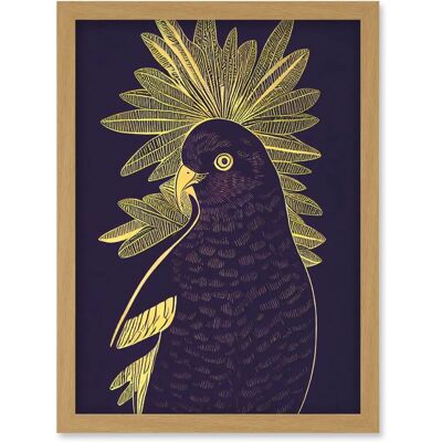Artery8 - Parrot Tropical Plant Illustration - Dark Purple - A4 - Wall Art Artery8 - Parrot Tropical Plant Illustration - Dark Purple - A4 - Wall Art