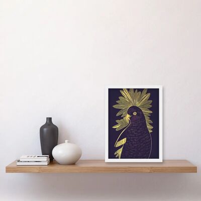 Artery8 - Parrot Tropical Plant Illustration - Dark Purple - Wall Art Print Artery8 - Parrot Tropical Plant Illustration - Dark Purple - Wall Art Print