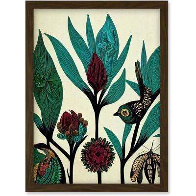 Artery8 - Abstract Folk Art - Green - Wall Art Artery8 - Abstract Folk Art - Green - Wall Art