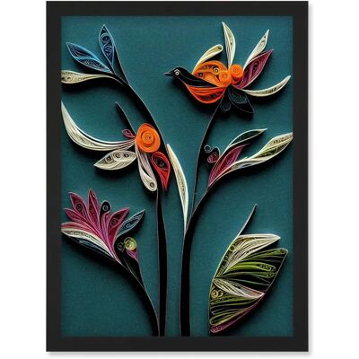 Artery8 - Quilling Bird - Wall Art Print - A4 Artery8 - Quilling Bird - Wall Art Print - A4