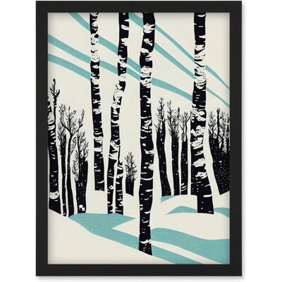Artery8 - Birch Tree Forest in Winter - Framed Wall Art A4 Artery8 - Birch Tree Forest in Winter - Framed Wall Art A4