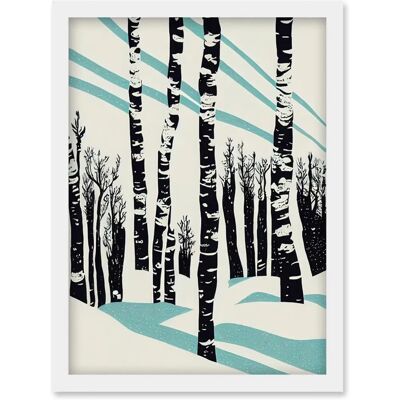 Artery8 - Birch Tree Forest in Winter - Wall Art Artery8 - Birch Tree Forest in Winter - Wall Art