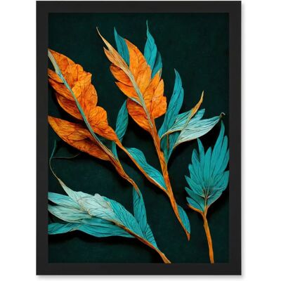 Artery8 - Framed - Teal - Orange - Wall Art Artery8 - Framed - Teal - Orange - Wall Art