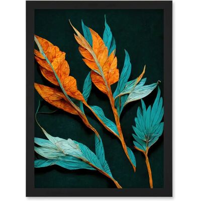 Artery8 - Framed - Teal - Orange - Wall Art Artery8 - Framed - Teal - Orange - Wall Art