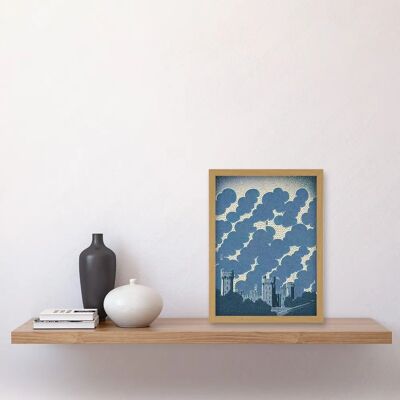 Artery8 Windsor Castle - Blue - A4 - Light Oak - Wall Art Artery8 Windsor Castle - Blue - A4 - Light Oak - Wall Art