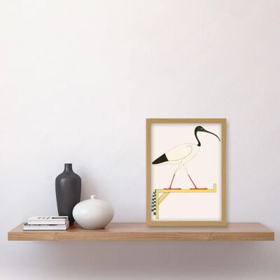Artery8 - Sacred Ibis Bird on Stand - Framed Wall Art Artery8 - Sacred Ibis Bird on Stand - Framed Wall Art