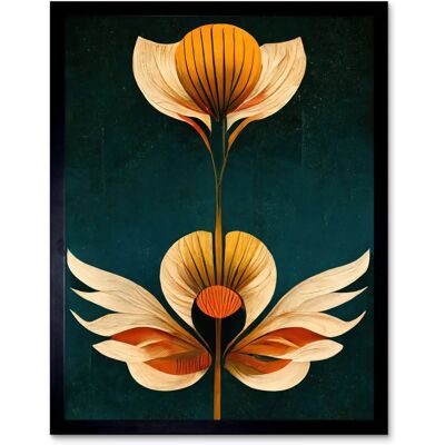 Artery8 - Art Deco Tulips - Orange Mustard - Art Print Artery8 - Art Deco Tulips - Orange Mustard - Art Print