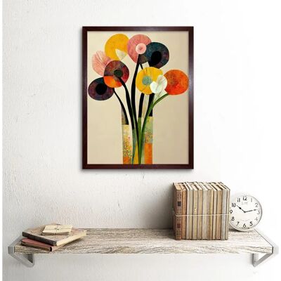 Artery8 - Spring Flowers Floral Bouquet - Brown - Framed Print Artery8 - Spring Flowers Floral Bouquet - Brown - Framed Print