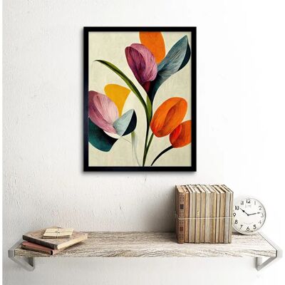 Artery8 - Spring Flowers - Black - 12x16 inch - Framed Art Print Artery8 - Spring Flowers - Black - 12x16 inch - Framed Art Print