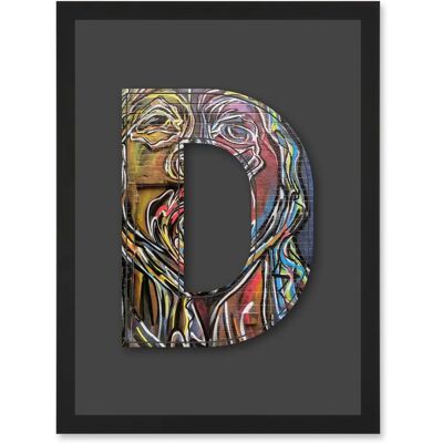 Artery8 - Letter D Face Wall Art - Multicoloured - A4 - Framed Wall Art Artery8 - Letter D Face Wall Art - Multicoloured - A4 - Framed Wall Art