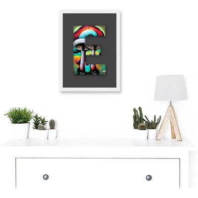 Artery8 - Letter E - Multicoloured - A4 - Framed wall art Artery8 - Letter E - Multicoloured - A4 - Framed wall art