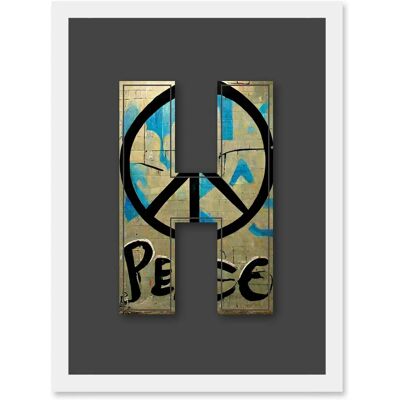 Artery8 - Letter H - Beige - A4 - Wall Art Artery8 - Letter H - Beige - A4 - Wall Art