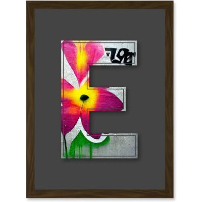 Artery8 - Letter E Abstract Flower - A4 - Grey - Wall Art Print Artery8 - Letter E Abstract Flower - A4 - Grey - Wall Art Print