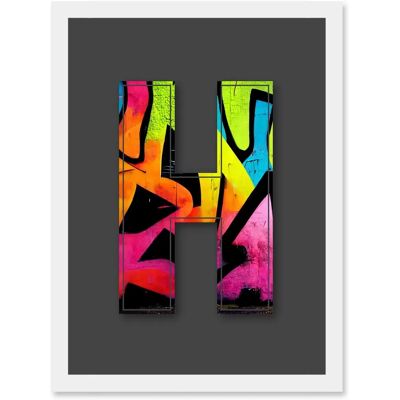 Artery8 - Letter H - Neon - Framed A4 - Wall Art Artery8 - Letter H - Neon - Framed A4 - Wall Art