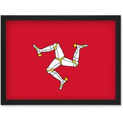 Artery8 - Isle of Man Flag - A4 Black Frame - Wall Art Print Artery8 - Isle of Man Flag - A4 Black Frame - Wall Art Print