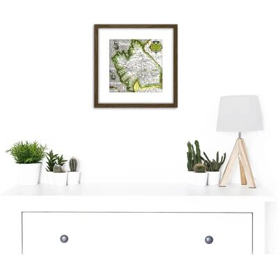 Artery8 - Map Mercator Galicia - Brown - 8x8 - Wall Art Artery8 - Map Mercator Galicia - Brown - 8x8 - Wall Art