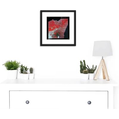 Artery8 Science Map Mount Etna - 8x8 Wood Framed Wall Art Artery8 Science Map Mount Etna - 8x8 Wood Framed Wall Art