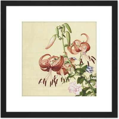 Artery8 Castiglione Lilies - Black - 8x8in - Wooden frame Wall art Artery8 Castiglione Lilies - Black - 8x8in - Wooden frame Wall art