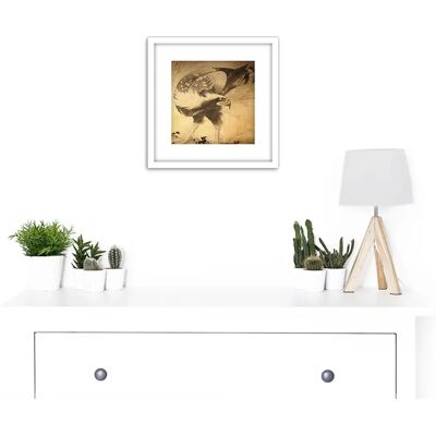 Artery8 - Shohaku Hawk Bird Japan Painting - 8x8 inch - Wooden Framed Wall Art Artery8 - Shohaku Hawk Bird Japan Painting - 8x8 inch - Wooden Framed Wall Art
