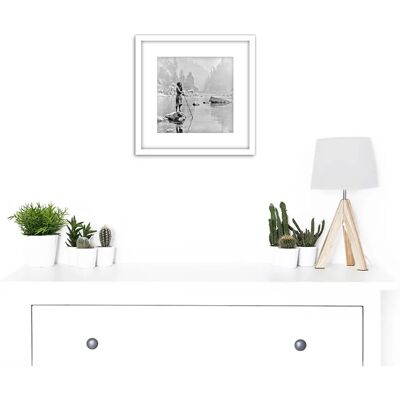Artery8 - Curtis - White - 8x8 Inch - Framed Wall Art Artery8 - Curtis - White - 8x8 Inch - Framed Wall Art