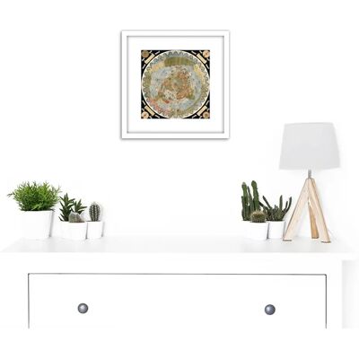 Artery8 - Map Monte 1587 - White - One Size - Wall Art Artery8 - Map Monte 1587 - White - One Size - Wall Art