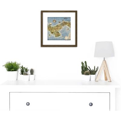 Artery8 Map Herman 1941 Panama Canal - 8x8 in - wooden frame - Wall Art Artery8 Map Herman 1941 Panama Canal - 8x8 in - wooden frame - Wall Art