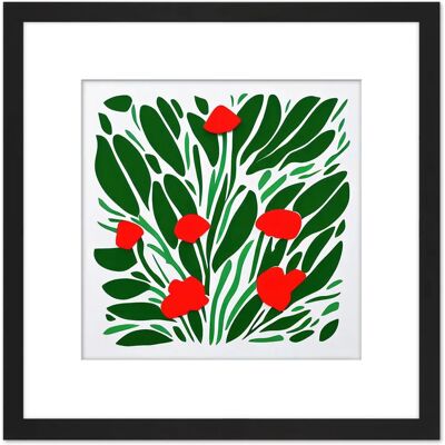 Artery8 - Abstract Red Flowers Flamingo - Wall Art Artery8 - Abstract Red Flowers Flamingo - Wall Art