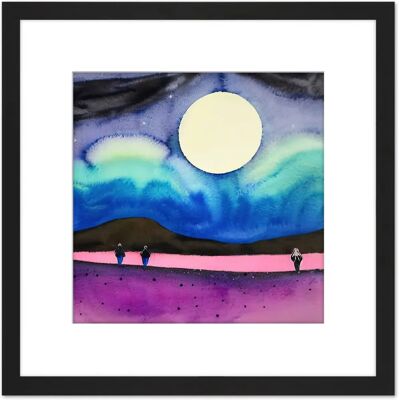 Artery8 - Night Harvest Moon Landscape - Square Artery8 - Night Harvest Moon Landscape - Square