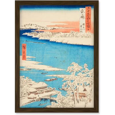 Artery8 - Sumida River Snowy Morning Musashi Province - A4 - Wall Art Artery8 - Sumida River Snowy Morning Musashi Province - A4 - Wall Art