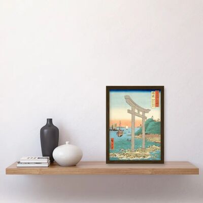 Artery8 - Tanokuchi Coast, Yugasan torii - A4 - brown - Framed Art Print Artery8 - Tanokuchi Coast, Yugasan torii - A4 - brown - Framed Art Print