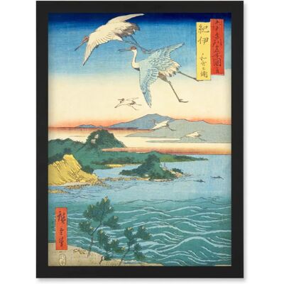 Artery8 - Waka no ura Hiroshige - Woodblock Framed A4 Artery8 - Waka no ura Hiroshige - Woodblock Framed A4
